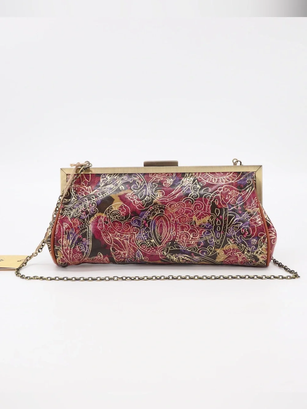 New Patricia Nash Athena Leather Convertible Shoulder Bag Clutch Paisley